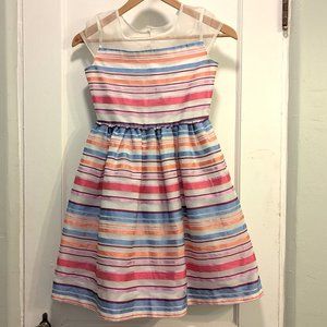 Gymboree Girls Striped Party Easter Spring Holiday Short Sleeved Dress Size 10